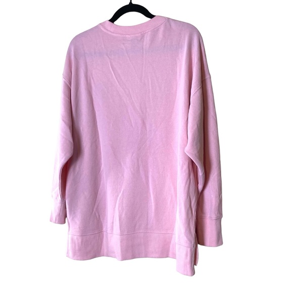 Crown & Ivy Lightweight Sweatshirt pink Embroidered Lazyday Size S - Picture 2 of 8